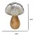 ESCULTURA COGUMELO DECORATIVO EM MADEIRA E METAL PRATA 22CM - Imagem 2