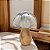 ESCULTURA COGUMELO DECORATIVO EM MADEIRA E METAL PRATA 22CM - Imagem 3