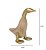 ESCULTURA PATO DECOR EM ALUMINIO E MADEIRA DOUR/MAR 18,5cm - Imagem 2
