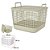 CESTO ORGANIZADOR EMPILHAVEL PLASTICO C/TAMPA BEGE 34,5CM - Imagem 2