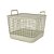 CESTO ORGANIZADOR EMPILHAVEL PLASTICO C/TAMPA BEGE 34,5CM - Imagem 1