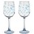 CJ 02 TAÇAS VINHO BRANCO LAPIDADOS FOLHAS AZUIS 420ml - Imagem 1