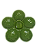 PETISQUEIRA CERAMICA FOLHA C/5 DIV VERDE LUIZ SALVADOR GD - Imagem 1