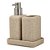 KIT PARA BANHEIRO EM POLIRRESINA  200ml - 3 PCS BEGE MART - Imagem 1