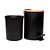 LIXEIRA REDONDA METAL C/PEDAL TAMPA EM BAMBU PRETA 5L - LYOR - Imagem 5