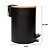LIXEIRA REDONDA METAL C/PEDAL TAMPA EM BAMBU PRETA 5L - LYOR - Imagem 6