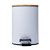 LIXEIRA REDONDA METAL C/PEDAL E TAMPA BAMBU BRANCA 5L - LYOR - Imagem 3