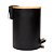 LIXEIRA REDONDA METAL C/PEDAL E TAMPA BAMBU PRETA 3L - LYOR - Imagem 1