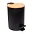 LIXEIRA REDONDA METAL C/PEDAL E TAMPA BAMBU PRETA 3L - LYOR - Imagem 5