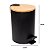 LIXEIRA REDONDA METAL C/PEDAL E TAMPA BAMBU PRETA 3L - LYOR - Imagem 6
