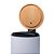LIXEIRA REDONDA METAL C/PEDAL E TAMPA BAMBU BRANCA 3L - LYOR - Imagem 5
