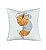 Almofada Quadrada Bordada Lirio Ocre/Cinza 50x50cm Premium - Imagem 1