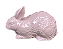 ESCULTURA COELHO CERÂMICA EM RELEVO ROSA 18X10X11cm - Imagem 1