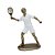 ESCULTURA TENISTA HOMEM EM RESINA BRANCO E DOURADO - 24cm - Imagem 1