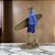 ESCULTURA SURFISTA HOMEM EM RESINA AZUL E DOURADO - 26cm - Imagem 2