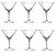 CJ 06 TACAS MARTINI  INVINO RCR CRISTALLERIA ITALIANA 350ML - Imagem 1