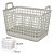 CESTO ORGANIZADOR PLASTICO 25,2X33X22,5cm C/ALCA (CINZA) - Imagem 3