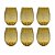 CJ DE COPOS EM VIDRO AMBAR COM DETALHE BRANCO 6PCS 12cm - Imagem 1