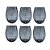 CJ DE COPOS EM VIDRO AZUL COM DETALHE BRANCO 6PCS 12cm - Imagem 1