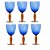 CJ DE TACAS EM VIDRO AZUL E AMBAR 6PCS - 19cm - Imagem 1