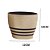 CACHEPOT CERAMICA BEGE COM LISTRAS PRETAS OFW 12CM - Imagem 3