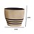 CACHEPOT CERAMICA BEGE COM LISTRAS PRETAS OFW 14CM - Imagem 3