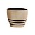 CACHEPOT CERAMICA BEGE COM LISTRAS PRETAS OFW 17CM - Imagem 1