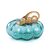 ESCULTURA DECORATIVA ABOBORA VIDRO AZUL E MARROM 17CM - Imagem 1
