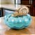 ESCULTURA DECORATIVA ABOBORA VIDRO AZUL E MARROM 13CM - Imagem 3