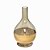 VASO GARRAFA DECORATIVO EM VIDRO AMBAR E DOURADO - 22cm - Imagem 1