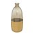 VASO GARRAFA DECOR EM VIDRO AMBAR E DOURADO 32CM - Imagem 1