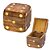 CAIXA DECORATIVA DADO EM MADEIRA DOURADO E MARROM - 15CM - Imagem 1