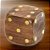 CAIXA DECORATIVA DADO EM MADEIRA DOURADO E MARROM - 15CM - Imagem 2