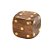 CAIXA DECORATIVA DADO EM MADEIRA DOURADO E MARROM - 15CM - Imagem 3