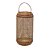 LANTERNA DECORATIVA EM METAL DOURADO E MARROM 39cm - Imagem 1