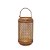 LANTERNA DECORATIVA EM METAL E COURINO DOURADO E MARROM 27cm - Imagem 1