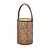 LANTERNA DECORATIVA EM METAL E COURINO  DOURADO/MARROM 30cm - Imagem 1