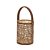 LANTERNA DECORATIVA EM METAL E SISAL DOURADO E MARROM 20cm - Imagem 1