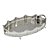 BANDEJA DECORATIVA OVAL EM METAL NA COR PRATA 61x11,5cm - Imagem 1