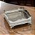 BANDEJA QUADRADA DECORATIVA EM METAL NA COR PRATA 9x24,5cm - Imagem 2