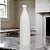 VASO GARRAFA RISCATO DECORATIVO EM CERAMICA BRANCO - 40,5cm - Imagem 2