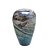 VASO DECORATIVO EM VIDRO BRANCO E CINZA E VERDE 31cm - Imagem 1