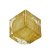 ESCULTURA DECORATIVA CUBO EM VIDRO AMBAR /TRANSPARENTE 9,5cm - Imagem 1