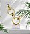 ESCULTURA DECORATIVA EM METAL BRANCO E DOURADO 30,5cm - Imagem 2