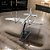 ESCULTURA AVIAO DECORATIVO EM ALUMINIO PRATA E PRETO - Imagem 2
