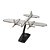 ESCULTURA AVIAO DECORATIVO EM ALUMINIO PRATA E PRETO - Imagem 1