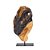 ESCULTURA DECORATIVA ABSTRATA EM MADEIRA MARROM E PRETO 39cm - Imagem 1