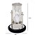 AMPULHETA DECORATIVA EM METAL E VIDRO PRATA E PRETO 21,5cm - Imagem 3