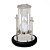 AMPULHETA DECORATIVA EM METAL E VIDRO PRATA E PRETO 21,5cm - Imagem 1
