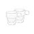 CJ 2 XICARAS P/CAFE EMPILHAVEL DUPLA PAREDE BOROS 90ml WOLFF - Imagem 1
